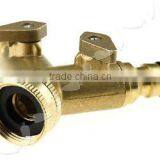 3/4 Two Way Double Garden Tap Connector Adaptor Solid Brass thumbnail-2
