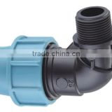 Elbow With Threaded Male Offtake PP Compression Fitting For Pe Pipe