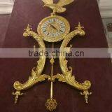 Home Luxury 24K Gold Plated Copper Wall Clock, Metal Pendulum Decoration Wall Mounted Clock thumbnail-1