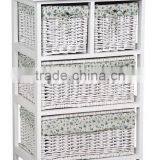 Wooden Cabinet With Wicker Baskets thumbnail-1