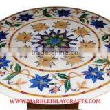 Beautiful Round Marble Inlaid Table Top thumbnail-1