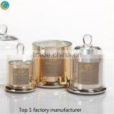 Glass Dome Lid Candle Jar Metallic Color Plating Glass Dome Jar thumbnail-3