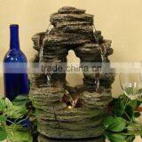 Split Mossy Rock Falls Tabletop Water Fountain With LED Light thumbnail-2