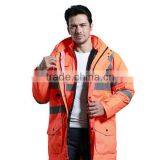 Polyester Fabric With PVC Coating High Visibility Reflective Rain Coat thumbnail-3