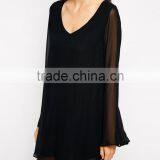 new elegant fashion lady prom party dress quality factory wholesale slit evening dress black long