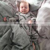 Custom Leaf Print Romper One Pieces Cute Suit for Newborn Gift thumbnail-2