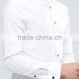 New Design Long Sleeve Cutaway Collar Mens Pre-Shrunk 97% Cotton 3% Elastane Lightweight Check Skinny Fit Casual White Shirts thumbnail-3
