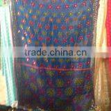 Blue Hand Embroidered PHULKARI GEORGETTE DUPATTA SHAWL Stole thumbnail-1