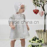 2017 Latest Western Style Kids Stripe Clothing Wholesale Cotton Frock Design Baby Linen Dress thumbnail-2