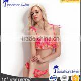 Girl's Lovely Falbala Two Piece Swimwear in Three Colors.