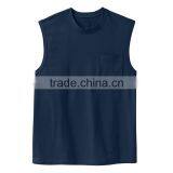 Bulk Different Color Mens Sleeveless 100% Cotton Blank Pocket T Shirt Wholesale thumbnail-3