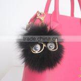Myfur Cute Style White Fox Fur Pom Pom Keychain Customized Bag Charm thumbnail-2