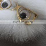 Myfur Newest Design Cute Eyes Monster Fox Fur Pom Pom Keychain Pendant thumbnail-4