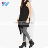 Ladies Simple Fashion Clothing 2016 Sleeveless Black Chiffon One Piece Dress thumbnail-4