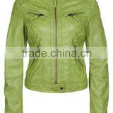 Short Body Women Leather Jacket With Long Sleeves thumbnail-1