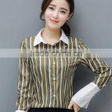 New Arrival Women's Loose Slim Long Sleeve Tops Striped Blouses Designs For Sale thumbnail-4
