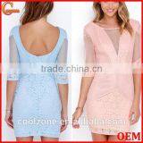 New Arrival Bodycon Dress Women Half Sleeves Lace Bodycon Dress 2016 thumbnail-1
