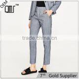 OEM Side Pockets Kinny Herringbone Light Blue Trousers Womens thumbnail-1