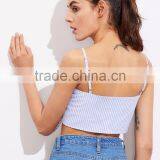 CUTE Self Bow Blue Top, Ladies Newest Design Tank Top thumbnail-4