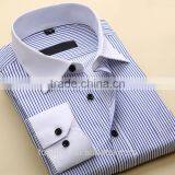 China Shirt Factory Competitive Price Oem Fashionable Perfect Quality Stripe Pattern Men's Dress Shirt With Long Sleeve thumbnail-2