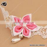 Fashion Feet Chain Flower Designs Lace Ribbon Anklets For Young Girl thumbnail-2