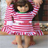 High quality and reasonable price for baby doll ruffle sleeve dress with cotton hem white and red strap dress display doll