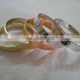 Gold Bangle Stack/ Best Seller Hammered Brass Bangle in Copper n Silver Finish thumbnail-1