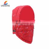 Red warm head protect windproof winter fleece hat outdoor face mask