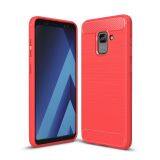 For Samsung Galaxy A8 2018 Case - Shockproof Carbon Fiber Soft TPU Hybrid Cover thumbnail-4