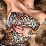 Fashion Hot Sexy Women 2020 Summer Print Leopard Halter Dress Sleeveless Backless Butterfly Bodycon Mini Dress thumbnail-2