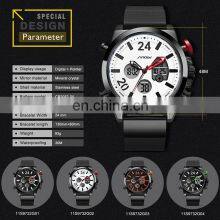 SINOBI 9732 Men's Silicone Bands Bracelet Digital Sport Watches Custom Waterproof Alarm Week Time Watch For Men thumbnail-3