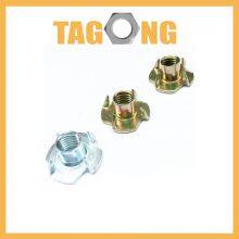 Customized Color Zinc Plated DIN 1624 Nuts Carbon Steel Four Claw Nuts Furniture Nuts Tee Nuts thumbnail-3