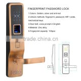Zinc Alloy touch screen smart digital household fingerprint rfid / id card door lock