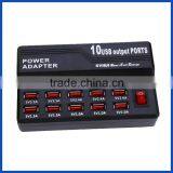 Multi 10 Port Fast USB Charging Station AC to DC Power Adapter With Power Switch Controller