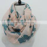Wholesale Hot Hit New Pattern Butterfly Printing Polyester Cotton Infinity Scarf thumbnail-2