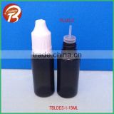 15ml LDPE black e cig empty bottle for liquid with needle tip cap