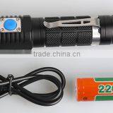 USB Leds Torch With 5 Modes , 2 Swith and 1*18650 Battery thumbnail-6