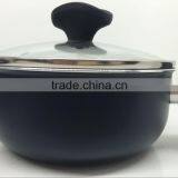 Black Large Aluminum Nonstick Ceramic Coating Cooking Pot Stock Pot With Bakelite Handle Cookware Set thumbnail-1