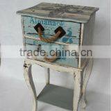 American Country Style Distressed Wooden Bedside Table for a Laptop