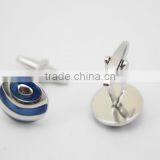 Trendy Christmas Gift Cufflink Set Mens Round Blue Cuff Buttons thumbnail-4
