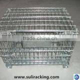 2015 Convenient Foldable Wire Mesh Containers With Wheels