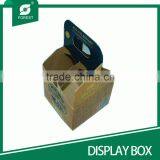 CUSTOM BRAND BEVERAGE DISPLAY BOX KRAFT PAPER MATERIAL 4 BOTTLES BEER CARRIERS WITH HANDLE thumbnail-2
