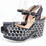 Latest Design Fashion High Heels Wedge Casual Woman Sandals for Shoes 2014 thumbnail-1