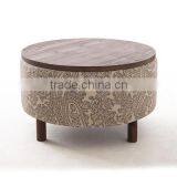 Wooden Coffee Table With Round Storage Ottoman AM-5005 Quality Choice thumbnail-2