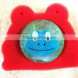 New Design Creative Recycle Sponge Soap Dish for Shower Forg Shape Soap Box Supplier's Choice