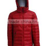 Women's Long Sleeve Hoodie Duck Down Red Jacket