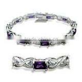 purple cz brass charm bracelets