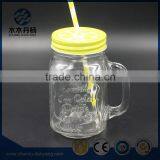 High Quality Glass Drinking Bottle With Handle and Straw