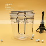 PET 350ml clear plastic jar with lock
