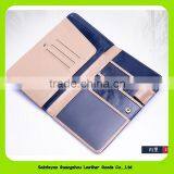 16227 Popular Multi-functional Wax Leather Passport Holder and Ticket Holder Leather Travel Wallet thumbnail-1